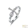 Anillo de plata de ley S925 con moissanita, anillo cerrado envuelto en cruz, anillo de plata S925, bestseller de Amazon