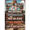 Pinturas de Lata Vintage Desgastadas Transfronteiriças Pinturas de Alumínio Decorações de Parede Bar Piscina Pinturas Decorativas Placas Pinturas Penduradas