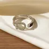 Anillo de Diseño Cruzado de Nueva Tendencia Transfronterizo, Lujo Ligero, Sencillo y de Moda, Joyería de Anillo Abierto Ajustable