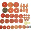 Pequeño Colgante Grueso Flor Fantasma Montaña Cinabrio Bagua Artesanías Taoístas Moneda Antigua de Cobre Colgante Estilo Popular Taoísta