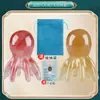 Peine de Masaje de Pulpo de Resina Verdadera Masajeador de Meridianos de Cabeza de Pulpo Peine de Terapia Capilar para Puntos de Acupuntura del Cuero Cabelludo Peine Portátil para Raspar