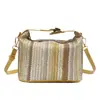 Bolso Nuevo de Diseño de Nicho para Mujer, Estilo Étnico, Bolso Cruzado Caja Versátil de Bloques de Color, Elegante Bolso Tejido para Viajes Diarios