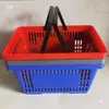 Cesta de Compras para Supermercado Cesta de Mano Tamaño Grande con Asa y Ruedas Cesta de Compras para Tienda de Conveniencia del Hogar Cesta para Verduras Marco de Plástico