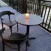 Mesa de Balcón para Exteriores, Mesa Redonda Pequeña de Acero al Carbono Resistente al Sol y la Lluvia para Patio Exterior, Jardín, Tienda de Té con Leche, Uso en Exteriores