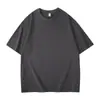 Camiseta de Algodón Puro Pesado 260g Qisheng Hombro Caído Grande Cuello Redondo Manga Corta para Hombre Verano Holgada Manga Corta Camiseta Personalizada con Logo