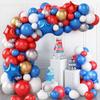 Corrente de Balões Vermelho Branco Azul Europeu e Americano Dia da Independência Americana Decoração de Festa de Natal Arco de Guirlanda de Balões