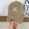 Novo boné de beisebol vintage com bordado da letra AS, de aba macia, para proteção solar de outono, para homens e mulheres, casual e versátil, faz o rosto parecer menor
