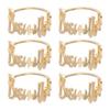 Novos Argolas de Guardanapo de Hotel Bicolores Dourado e Prateado Simples Metal de Alta Qualidade Leve Luxo Argolas de Guardanapo com Alfabeto Inglês