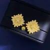 Brincos Di Jia Changpin para Mulheres, Brincos Vintage Cravejados com Diamantes com Flores em Forma de Losango e Estrelas, Material de Latão, Atacado de Fábrica, Estrela de Cinco Pontas
