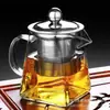 Taza de té cuadrada Mar de té boca redonda fondo cuadrado transparente cuadrado taza de justicia tetera de vidrio juego de té Vidrio de borosilicato alto Taza de justicia