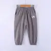 Calça Antimosquito Infantil Verão Fina de Algodão Estilo Solto com Bolso Calça Harem para Crianças Pequenas Meninos e Meninas Algodão Linho Casual Longa