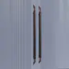 Maçaneta de Porta de Mármore Leve de Luxo para Hotel Maçaneta de Porta de Vidro Personalizada com Incrustação de Jade e Concha Maçaneta de Porta de Madeira de Abertura Dupla