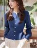 2024 Início do Outono Novo Estilo Francês Elegante Casaco Curto Feminino Estilo Coreano Cintura Apertada Emagrecimento Estilo Suave Top