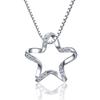 Colgante de estrella de cinco puntas en plata de ley 925, collar coreano de moda, cadena de clavícula de plata retro simple, regalo de joyería