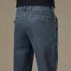 Jeans de Lana de Oveja para Hombre para Otoño e Invierno, Suaves y Amigables con la Piel, de Cintura Alta, Pierna Recta, Ajuste Holgado, Pantalones Casuales para Papás de Mediana Edad