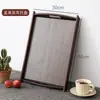 Bandeja para Juego de Té de Bambú Plato de Almacenamiento para Tazas de Agua Domésticas Plato de Servicio Rectangular Especial de Madera para Restaurante Plato para Frutas y Cena