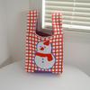 Bolsa Cuadrada Pequeña Bolsa Tejida Bolsa Tejida Decorativa Bolso de Mano para Mujer Bolso de Mano Lindo Bolsa de Regalo de Año Nuevo Bolsa para Dulces