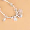 Pulsera DIY Hecha a Mano de Plata S925 Rey Ciervo Dorado con Palabras Auspiciosas de Paz y Bendición, Colgante Pequeño Candado de Fortuna Gordito, Pulsera Trenzada de Nuevo Estilo