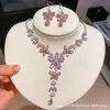 ¡Precioso y deslumbrante! Collar con colgante de flor de circón y gota de agua, cadena para la clavícula estilo corte vintage, joyería de lujo ligero y sensación de alta gama