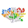 Cuentas de Lámpara LED Diodo Luminoso de 3 mm Alta Emisión Rojo Amarillo Azul Verde Ánodo Común Cátodo Siete Colores Emisión Rojo Púrpura Emisión Verde Plata Común