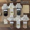 25194 Calcetines de Felpa para Niña Primavera y Otoño Color Sólido Encaje Grande Estilo Lolita Ballet Calcetines Coreanos de Otoño para Niña