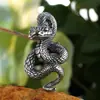 Pingente Único Série Cobra Estilo Punk Retrô Crânio de Serpente Escuro Aço Titânio Pingente Masculino Atacado