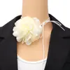 Collar con correa de flores, sexy, estéreo, negro, con forma de flor, para traje, joyería decorativa, estilo francés