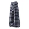 Pantalones rectos de primavera y otoño, versátiles para el uso diario, a cuadros, estilo casual