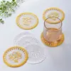 Estilo Europeu Simples Tapete de Chá Dourado Doméstico Anti-queimadura Mesa de Jantar Tapete de Isolamento Térmico 10cm Porta-copos Redondo Dourado Tapete de Chá Absorvente