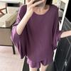 Camiseta Branca de Manga Longa Estilo Morcego para Mulheres, Novo Estilo Outono, Design Nicho Preguiçoso, Camisa Básica Casual Relaxada para Mulheres