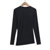 2024 Início do outono Novo nicho Design Crewneck Amassando Side Split Camiseta de manga comprida com camisa de base irregular