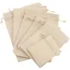 Bolsas Vintage de Linho com Cordão para Joias Artesanais, Pulseiras, Perfumes e Embalagens Pequenas Requintadas; Sacos de Armazenamento de Algodão e Linho
