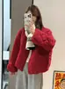 Jaqueta Acolchoada de Algodão Versátil com Gola Redonda de Inverno para Mulheres, Estilo Coreano Cor Sólida Acolchoada à Prova de Frio Outono e Inverno Solta Quente Casaco Acolchoado