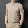 Suéter de Mezcla de Lana Estilo Nuevo Primavera 2026 para Hombres de Mediana Edad, Tejido de Punto Delgado Casual de Cuello Redondo y Manga Corta, Venta al por Mayor de Ropa para Hombre
