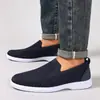 Zapatos Casuales de Punto Personalizados para Hombre de Primavera, Suela Plana, Modernos, Transpirables, Zapatos Slip-On Estilo Coreano