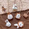 Ropa para Niños Color Nuevo Otoño Temprano Mori Girl Cadena Marrón Tela Linda Oso Animal Cadena Accesorios para Adultos