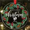 Pendente Decorativo Acrílico Plano Transparente Criativo de Natal Transfronteiriço Decoração de Árvore de Natal para Casa Pendurado