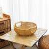Cesta de frutas tejida de imitación de ratán estilo pastoral para el hogar, cesta de almacenamiento para verduras de cocina, cesta para la compra en la sala de estar y el dormitorio.