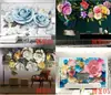 Papel de parede floral de luxo 8D para quarto Parede de fundo de TV Relevo Rosa Estilo Europeu Mural Papel de parede para sofá Tecido de parede