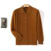 Cardigã 100% lã pura masculino de negócios gola polo suéter de cashmere casaco outono e inverno simples casual lapela base