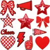 Parches Bordados para Días de Partido Deportivo, Parches de Bandera Triangular de Fútbol Americano, Decoraciones para Ropa, Parches de Trompeta de Porristas