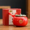 [Caqui Ruyi] Caja de dulces para bodas, caja de regalo para cumpleaños, bodas, actividades, regalo de bienestar, maceta de cerámica de caqui.