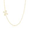 Collar de cobre con circonitas microincrustadas chapado en oro auténtico para mujer, cadena de clavícula, serie de letras mayúsculas personalizadas europeas y americanas