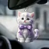 Colgante de gato de pareja acrílico transfronterizo 2D decoración interior de coche colgante de coche llavero de mochila adorno decorativo