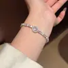 Pulsera Manta Rose de Perlas Incrustadas con Diamantes, Exquisita y Elegante, Versátil para el Uso Diario, Joyería de Lujo Ligero y de Alta Gama para Mujeres