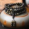 Pulsera de Obsidiana Obsidiana Natural Ojo Arcoíris Obsidiana Dorada Auténtica de Alta Gama Pulsera de Pareja para Hombre y Mujer