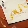 Pulsera de calabaza mariposa oro antiguo de alto color láser tienda de oro con joyería flash nicho lujo cuatro hojas