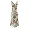 Vestido Largo Estampado Estilo Pintura al Óleo Retro Francés 2026 Verano Nuevo Volante Estilo Vacaciones Adelgazante Elegante Vestido