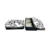 Caja de hierro con tapa rectangular y hebilla inferior para almacenamiento, embalaje de metal de hojalata, juego de mesa, caja de dulces negra, caja de papelería
