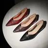 Zapatos Elevadores de Piel de Oveja Lavada para Mujer, Zapatos de Salón Individuales Vintage, Nuevos Zapatos de Cuero Genuino para Otoño e Invierno, Puntiagudos, Desgastados, de Tacón Medio Bajo para Mujer